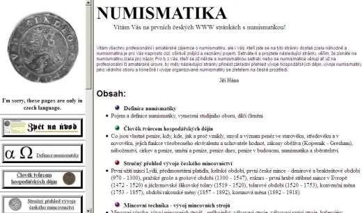 Cyklus sběratelské weby - numismatic.sweb.cz