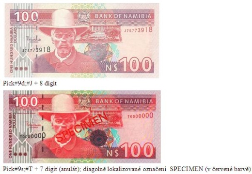 Namibie – katalogizace bankovek; 100 N$